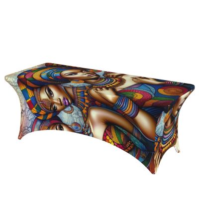 Augenstern 6ft Washable Tablecloth for Rectangle Tables Africa-Black-Women 6ft Stretch Rectangular Table Cover