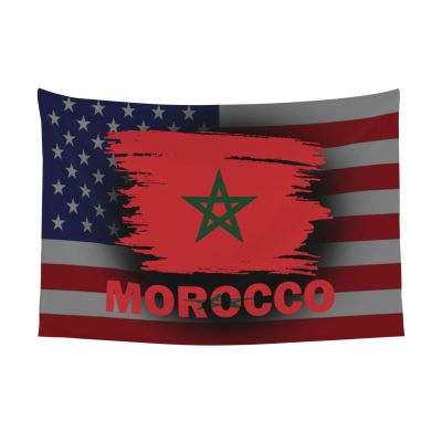 SMLBNE Vintage Morocco Flag Soft Plush Tapestry - Versatile Decor for Bedroom, Living Room, Dorm - 60x40 In