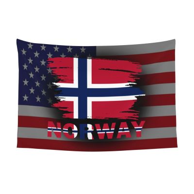 SMLBNE Vintage Norway Flag Soft Plush Tapestry - Versatile Decor for Bedroom, Living Room, Dorm - 60x40 In