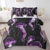 Feelyou Girls Jellyfish Bedding Set for Kids Ocean Creature Comforter Set Queen Size 7 Pieces Purple Jellyfish Bed in a Bag Marine Sealife Bed Set with Comforter, Sheet Set, Pillowcases, Pillow Covers view 3