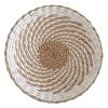 Hanging Woven Wall Basket Decor, Handmade Decorative Rustic Boho Wall Basket Decor Handcrafted Wicker Round Seagrass Basket Wall Art Decorative Basket for Home Dcor (C, Middle) view 1