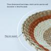 Hanging Woven Wall Basket Decor, Handmade Decorative Rustic Boho Wall Basket Decor Handcrafted Wicker Round Seagrass Basket Wall Art Decorative Basket for Home Dcor (C, Middle) view 2