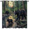XINBADU Black Bear Blackout Curtains for Girls Boy Home Decor, Forest Animal Woodland Hunting Nature Grommet Thermal Insulated Drapes Darkening Window Curtain for Bedroom Living Room, 55 x 63 Inch view 1