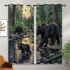 XINBADU Black Bear Blackout Curtains for Girls Boy Home Decor, Forest Animal Woodland Hunting Nature Grommet Thermal Insulated Drapes Darkening Window Curtain for Bedroom Living Room, 55 x 63 Inch view 2