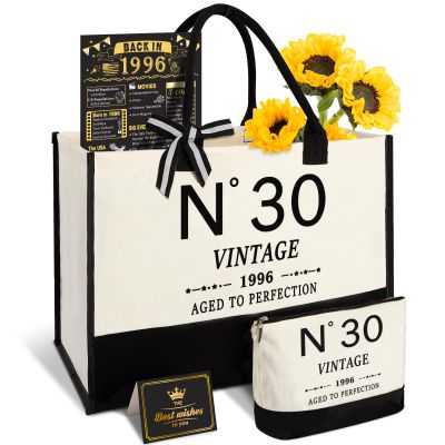 30th Birthday Gift for Women-N30 Canvas Tote Bag,Makeup Bag,Back in Poster