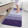 Arotive Microfiber Bathroom Rugs, Shaggy Soft and Absorbent Bath Rug, Non-Slip, Thick Plush Machine Washable Dry Bath Mats for Bathroom, Tub and Shower, 70x24, Dark Purple, Rectangular view 1
