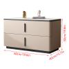 AOKLEY Large Nightstand, Minimalist Bedside Table with 2 Solid Wood Drawer, Night Stands with Microfiber Leather, End Table for Bedroom,Green,19.6 * 15.7 * 19.6in view 2