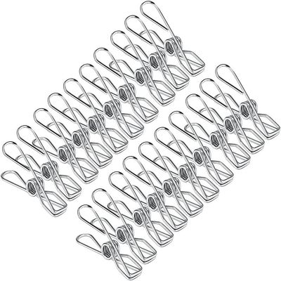 ZMQJEQANBG Windproof Clothes Rack Clothes Pegs,Clothesline Clips,Laundry Pegs,Multipurpose Stainless Steel Clips Washing Line Pegs Holders Hang Pins Clamps Sealing Wire Lot Household (Color Clothespin
