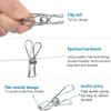ZMQJEQANBG Windproof Clothes Rack Clothes Pegs,Clothesline Clips,Laundry Pegs,Multipurpose Stainless Steel Clips Washing Line Pegs Holders Hang Pins Clamps Sealing Wire Lot Household (Color Clothespin view 4