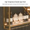 3-Tiers wall mounted metal wine holder,Modern Bar Floating wine rack with Led Lights,Industrial Iron Wine Shelf With Wine Glass Holder,Large Liquor Bar Display Shelf,Large-Capacity,For Kitchen,Bar(Gol view 3
