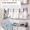 Literature Storage Rack Clear Acrylic Wall Magazine Rack, Stylish 2/ 3 Tier Bookshelf Literature Storage Holder, Office Waiting Room Home Safey Brochure Stand, Easy to Assemble(3 Tier,Length 90cm/35.4 view 3