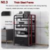 3/4/5 Tier AV Audio-Video Media Stand with Adjustable Shelves, Home Stereo System Entertainment Components Cabinet for Gaming, Meeting, Living, Recording Room, Black(With Drawers-4 Tier 50X40X100CM) view 4