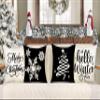 4TH Emotion Black Christmas Pillow Covers 18x18 Set of 4 Farmhouse Xmas Decorations Snowflake Hello Winter Holiday Decor Throw Cushion Case for Home Couch S24C15 view 2