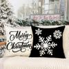 4TH Emotion Black Christmas Pillow Covers 18x18 Set of 4 Farmhouse Xmas Decorations Snowflake Hello Winter Holiday Decor Throw Cushion Case for Home Couch S24C15 view 3