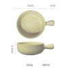 Baking Dish 500ML Oven Baked Rice Bowl Ceramic Fruit Salad Bowl Baking Single Handle Baking Pan Household Breakfast Bowl Plate bakeware(Orange) view 2