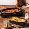 Baking Dish Oven Special Dish Double Ear Ceramic Baking Dish Cheese Baked Rice Plate Creative Commercial Microwave Baking Dish bakeware(38.5cm) view 4