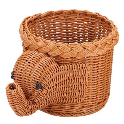 Baskets for Gifts Empty Cartoon Elephant Shape Rattan Bread Fruit Snacks Storage Baskets Food Serving Baskets