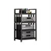 Aimery Stereo Component Cabinet Media Stand Freestanding, Modern Audio-Video Shelving 4 Shelf Unit Racks, Open-Ended Electronics Equipment Shelf(Black C) view 1