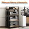 Aimery Stereo Component Cabinet Media Stand Freestanding, Modern Audio-Video Shelving 4 Shelf Unit Racks, Open-Ended Electronics Equipment Shelf(Black C) view 3