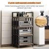 Aimery Stereo Component Cabinet Media Stand Freestanding, Modern Audio-Video Shelving 4 Shelf Unit Racks, Open-Ended Electronics Equipment Shelf(Black C) view 4