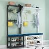 MIIKHI Heavy Clothes Rails Metal Coat Rack Standing, Inrial Entryway Coat Tree with 2-Tier Shoe Rack and Shoe Bench, for Hallway/White B/100Cm (White B 80Cm) view 2