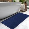 AMOAMI-Bath Mat-Absorbent Quick Dry Bathroom Floor Mats-Washable Rubber Backing Bath Mats for Bathroom Rugs Fit Under Door-Bath Rug for in Front of Sink Bathtub Shower Room, Navy 17''x59'' view 1