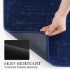 AMOAMI-Bath Mat-Absorbent Quick Dry Bathroom Floor Mats-Washable Rubber Backing Bath Mats for Bathroom Rugs Fit Under Door-Bath Rug for in Front of Sink Bathtub Shower Room, Navy 17''x59'' view 4