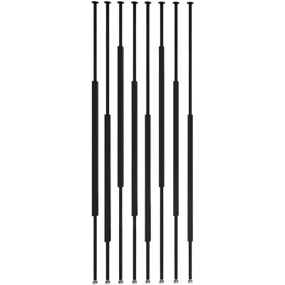 8pcs Room Divider Privacy Screens 3 4 5 6 7 8 Ft Tall, Metal Room Separation Deviders Post Column Floor to Ceiling, Simple Modern Entrance Restaurant Office Decor Column(Black,Height 185CM/72.8IN/6.06