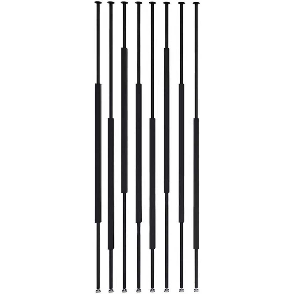 8pcs Room Divider Privacy Screens 3 4 5 6 7 8 Ft Tall, Metal Room Separation Deviders Post Column Floor to Ceiling, Simple Modern Entrance Restaurant Office Decor Column(Black,Height 185CM/72.8IN/6.06