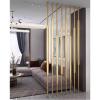 8pcs Room Divider Privacy Screens 3 4 5 6 7 8 Ft Tall, Metal Room Separation Deviders Post Column Floor to Ceiling, Simple Modern Entrance Restaurant Office Decor Column(Gold,Height 200CM/78.7IN/6.56F view 2
