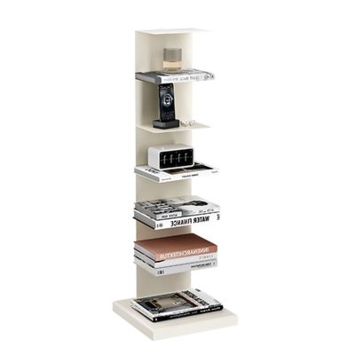 PAUANI Spine Standing Bookshelf - Floor-Standing Invisible Bookshelf, Metal Corner Bookcase Storage Shelves, 42-68.9in Spine Book Tower, CDs/Movies/Books Organizer Shelves, for Home Office(A,8 Tier)