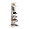 PAUANI Spine Standing Bookshelf - Floor-Standing Invisible Bookshelf, Metal Corner Bookcase Storage Shelves, 42-68.9in Spine Book Tower, CDs/Movies/Books Organizer Shelves, for Home Office(A,8 Tier) view 1