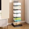 PAUANI Spine Standing Bookshelf - Floor-Standing Invisible Bookshelf, Metal Corner Bookcase Storage Shelves, 42-68.9in Spine Book Tower, CDs/Movies/Books Organizer Shelves, for Home Office(A,8 Tier) view 2