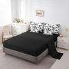 Erosebridal Baroque Damask Bed in A Bag 7 Piece Black White Gothic Boho Floral Queen Bedding Set with Sheets Abstract Geometric Flowers Comforter Set European Victorian Reversible Bed Set view 4