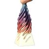 Znet3D Impossible Pyramid Passthrough Sculpture, Pyramid Decor, Home/Office Desktop Figurine, Art Decoration, Anxiety Relief for Adults, White Base (Rainbow) view 2