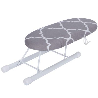Mini Ironing Board Foldable Cuffs Collars Ironing Table Home Travel Use (classic grid)