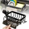 GLOGLOW Kitchen Sink Organizer, Space Saving Kitchen Sink Faucet Organizer for Round Water Pipe (Black), GLOGLOWkpx35fzsq4-11 view 2
