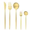 5/20/30/40/50/60 Pieces Creative Stainless Steel Cutlery Set, Matte Pink Silver Fruit Fork, Stainless Steel Cutlery Five-piece Set(Gold,12Set-60Pcs) view 1