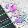 5/20/30/40/50/60 Pieces Creative Stainless Steel Cutlery Set, Matte Pink Silver Fruit Fork, Stainless Steel Cutlery Five-piece Set(Gold,12Set-60Pcs) view 4
