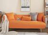 Huierxun Circle Cotton Embroidery Sofa Cover Soft Farmhouse Seat Cushion Cover Quilted Sectional Couch Cover Anti-Slip Sofa Slipcovers Washable Furniture Protector for Dogs Cats Kids (OrangeA,28"x59") view 2