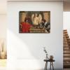 Faust and Mephistopheles Playing Chess Poster Canvas Wall Art Living Room Wall Art Bedroom Wall Decor Printins (16x24inch-Framed) view 2