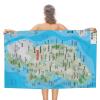 Puxufody Maps of Ireland Towels Beach,Beach Blankets Bathroom Swimming Towels view 1