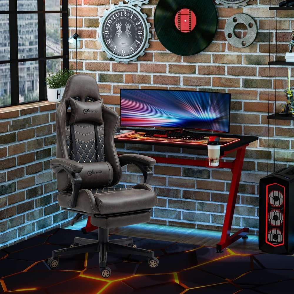 Guangy Ergonomic Office Chair with Lumbar Support and Thick Headrest, Comfy Chair with Adjustable Height and Reclining 130, Computer Chair with 274 Ibs Weight Capacity for Home Office, 20240008