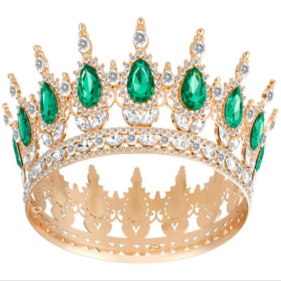 Papoopy Crown for Women, Queen Crown Tiara for Birthday Wedding Party Decorations Green
