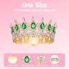 Papoopy Crown for Women, Queen Crown Tiara for Birthday Wedding Party Decorations Green view 2