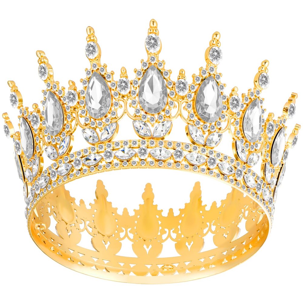 Papoopy Crown for Women, Queen Crown Tiara for Birthday Wedding Party Decorations Golden