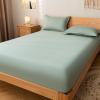 Bed Cover Room,Pure Color Pure Cotton Box Spring Mattress Protector, Suitable for 12"/30cm Deep Mattress Bedding Sheets,Purple,90cmx200cm (3pcs) view 3