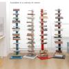 Heavy Duty Metal Spine Book Shelf,4-11 Tier Invisible Bookshelf with Removable Shelves and thicken Base vertical book shelf Various sizes and colors for Home Office Living Room etc(Gray,6Tier) view 2