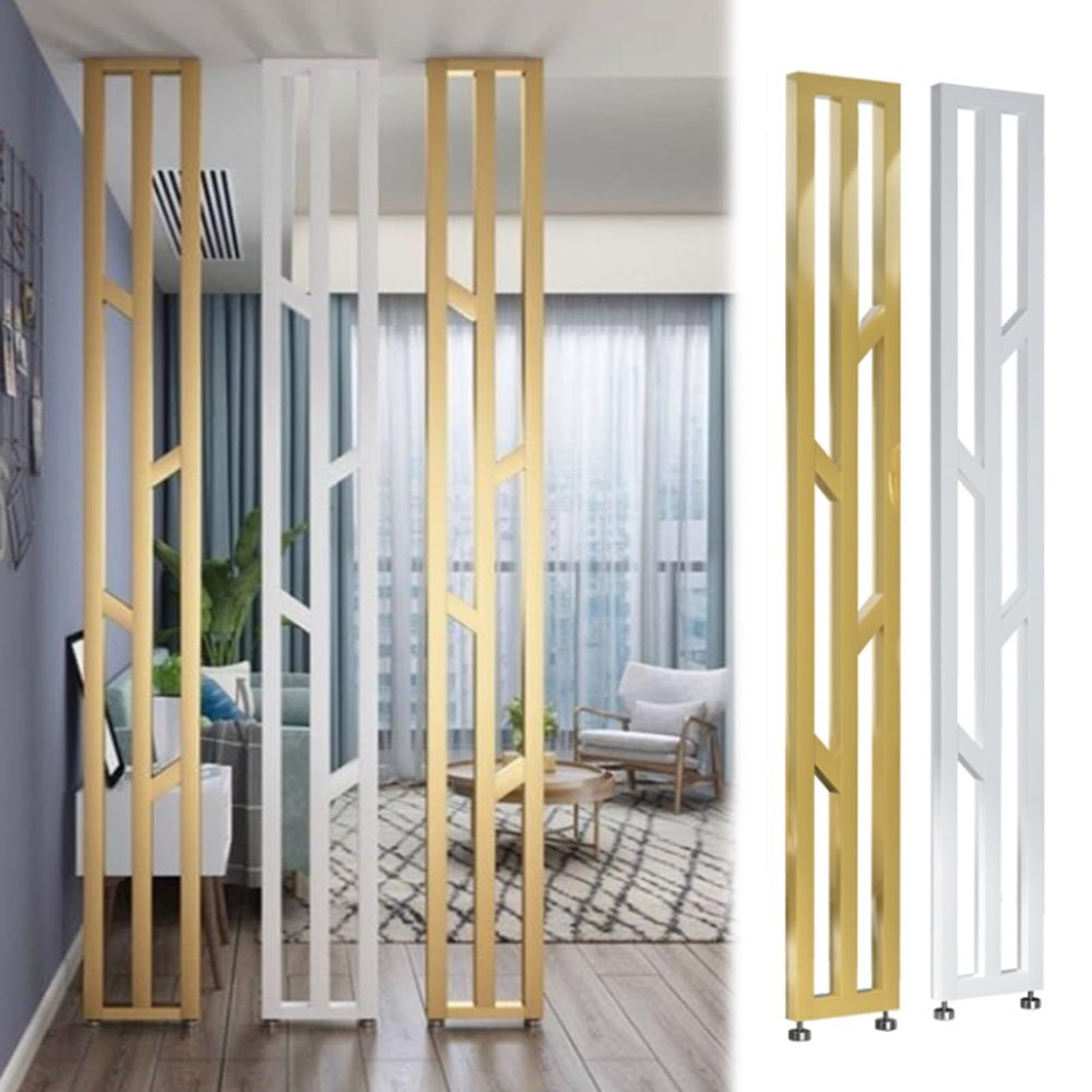2pcs Room Separation Deviders Post/ Privacy Screens Columnar, 2 3 4 5 6 7 8 Ft Tall Freestanding Standing Metal Room Deviders, Bathroom Apartment Wall Partition Curtain/ Partitions Rooms(H-150cm/59in/