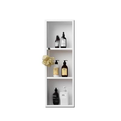 XLIHAWY Stainless Steel Shower Niche, No Tile Needed Bathroom Shelf Organizer, Recessed Modern Wall Niche for Toilet Kitchen Living Room(White,32x90x12.5cm)